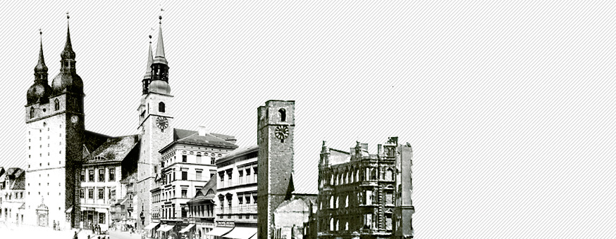 Die Katharinenkirche in den Jahren 1844, 1939 und 1945